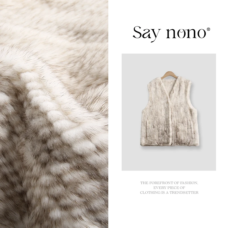 懒猫nono│Saynono水貂毛编织马甲/ML54C212984