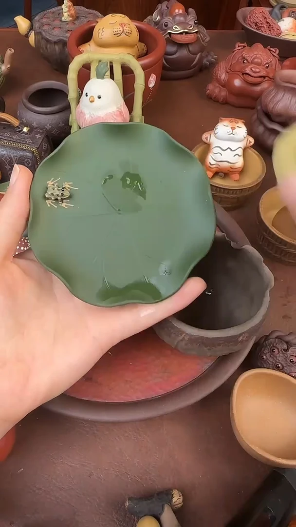 紫砂茶宠紫砂荷叶