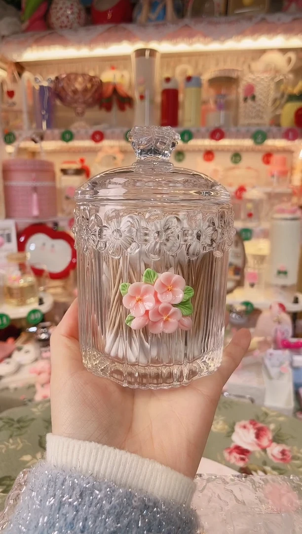 【闪购商品】摆件花朵棉签罐品质好，发货快，放心拍