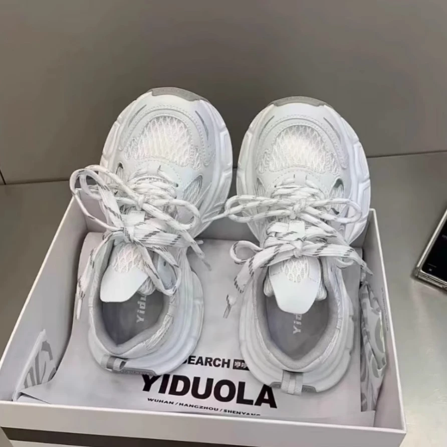 新百伦百搭2025夏季新款小怪兽网面老爹鞋女欧洲站厚底休闲运动鞋