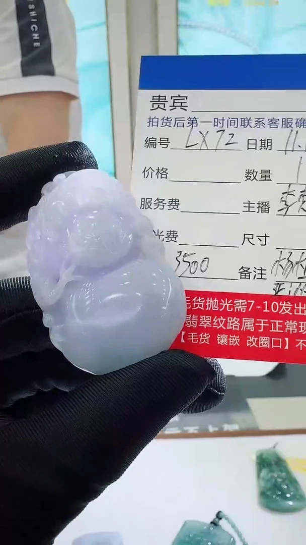 未镶嵌定制翡翠LX72翡翠吊坠带珠链-多样性发其一