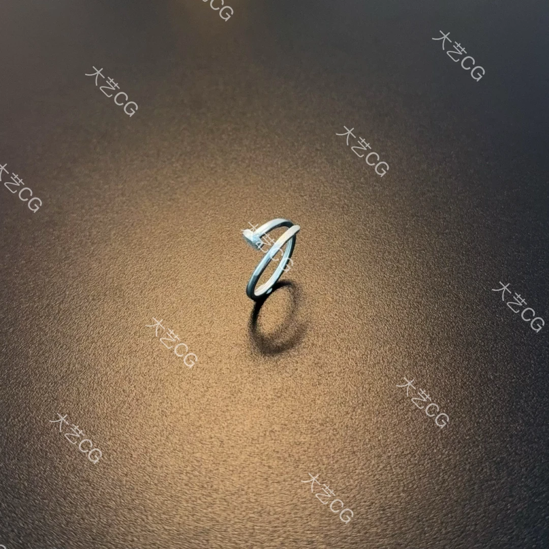 925银戒指 纯银细戒指小众设计感钉子可调节925纯银RIAgs  0370