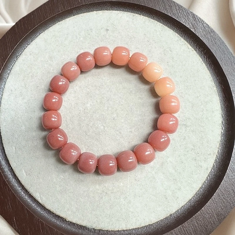 （蜜桃乌龙）天然菩提卡10毫米素圈手串