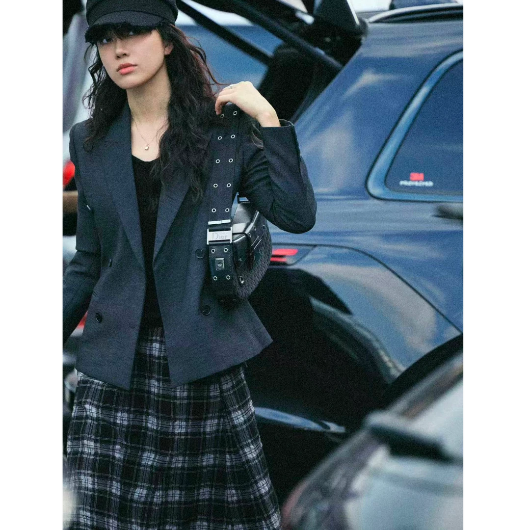 LRAM慵懒风复古格调宽松西装外套女韩版显瘦修身高级感