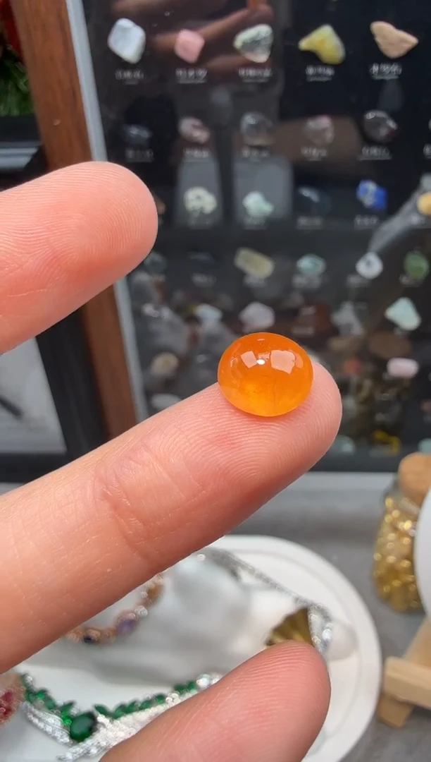 未镶嵌裸石石榴石（芬达石）素面3.9ct-A654-1p