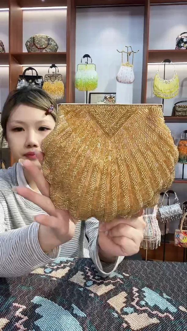 织物11号（多色可选）手工珠珠包包腋下斜跨包手拿包手提晚宴包