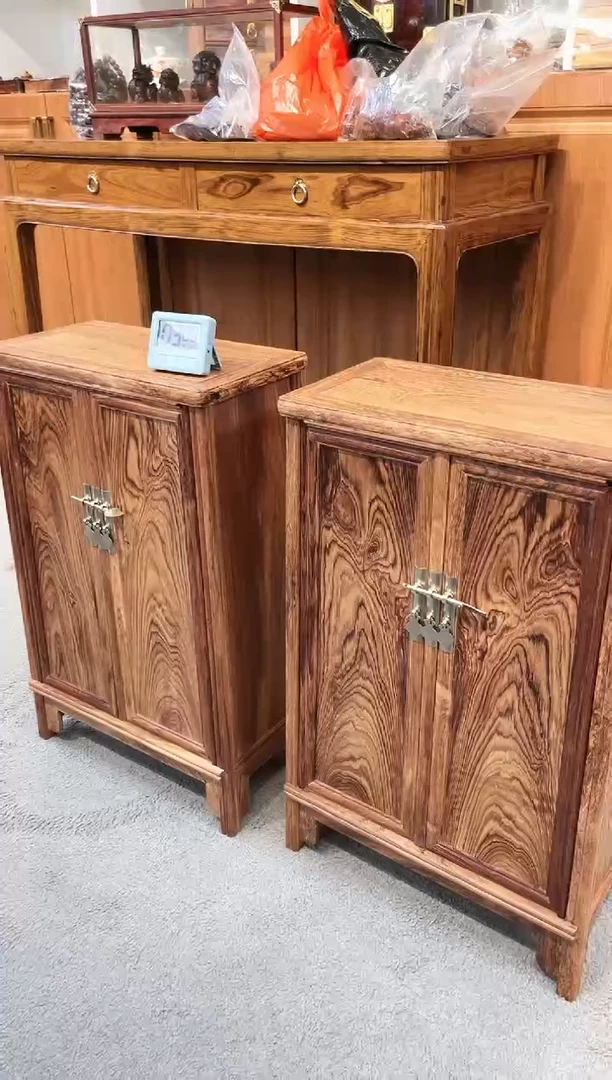 【闪购商品】木黄花梨面条柜一对 尺寸37*20*58