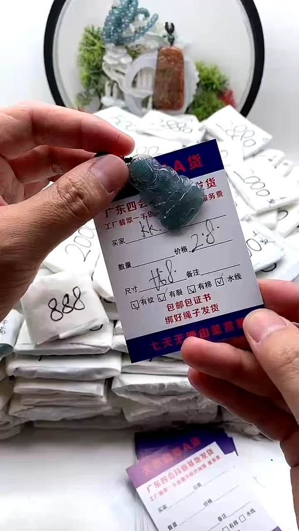 翡翠未镶嵌颈饰挂件有纹【福利款】