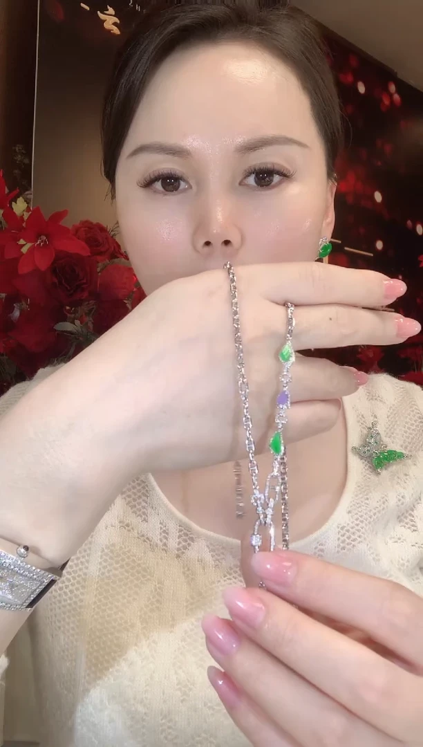 套链18K金镶嵌翡翠C98
