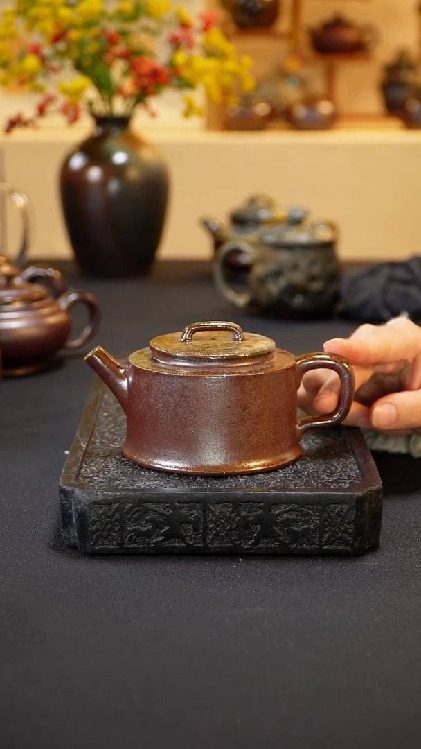 茶壶紫砂纯自然柴烧