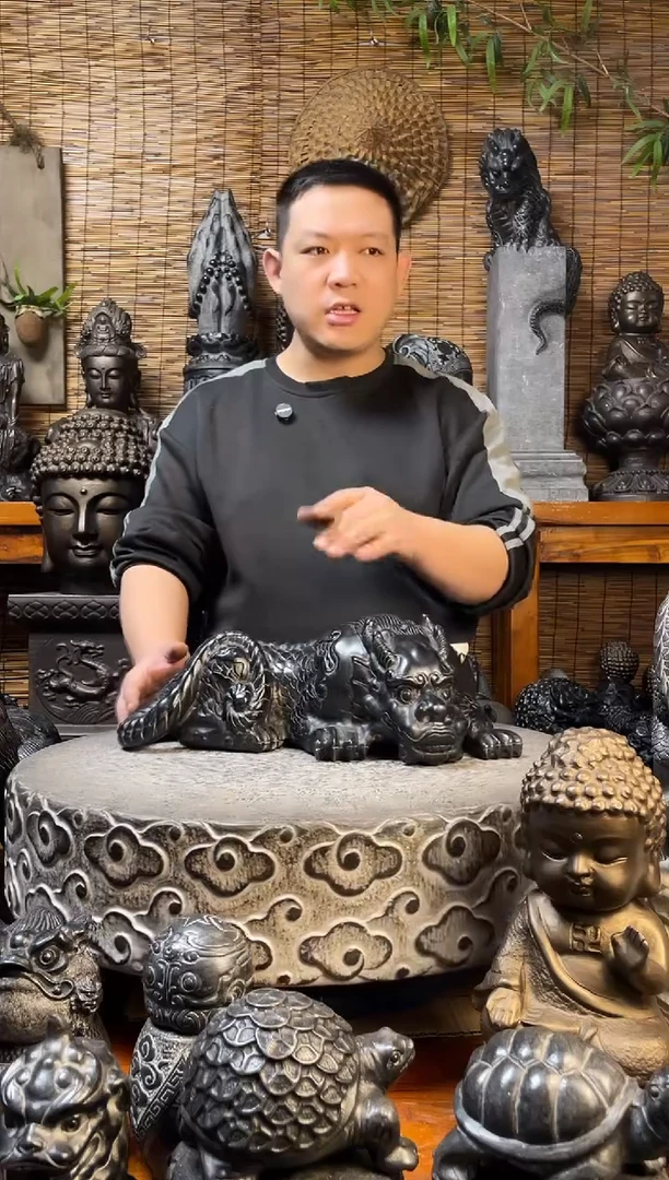 石材45趴吸水兽天然青石雕刻