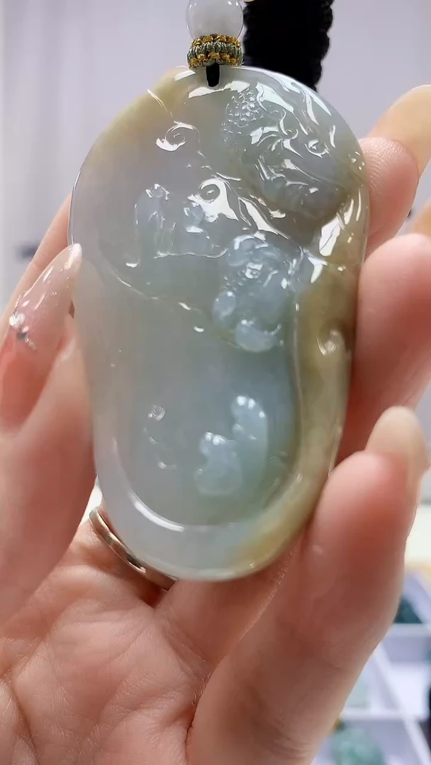 定制翡翠未镶嵌4898DD-毛货挂件136