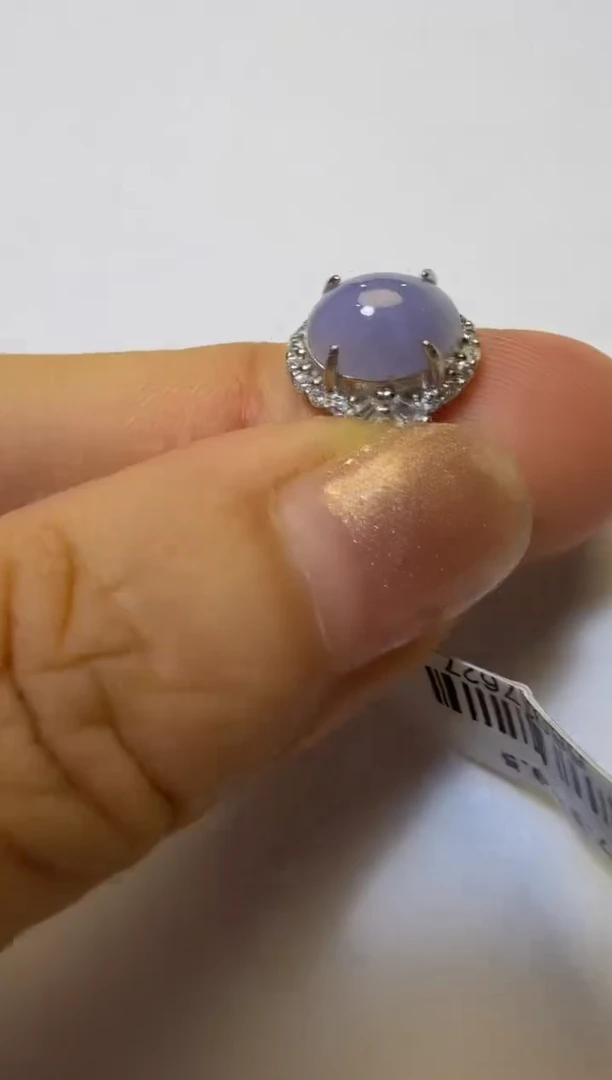 银S925镶嵌戒指翡翠925银镶缅甸A货翡翠戒指【40】