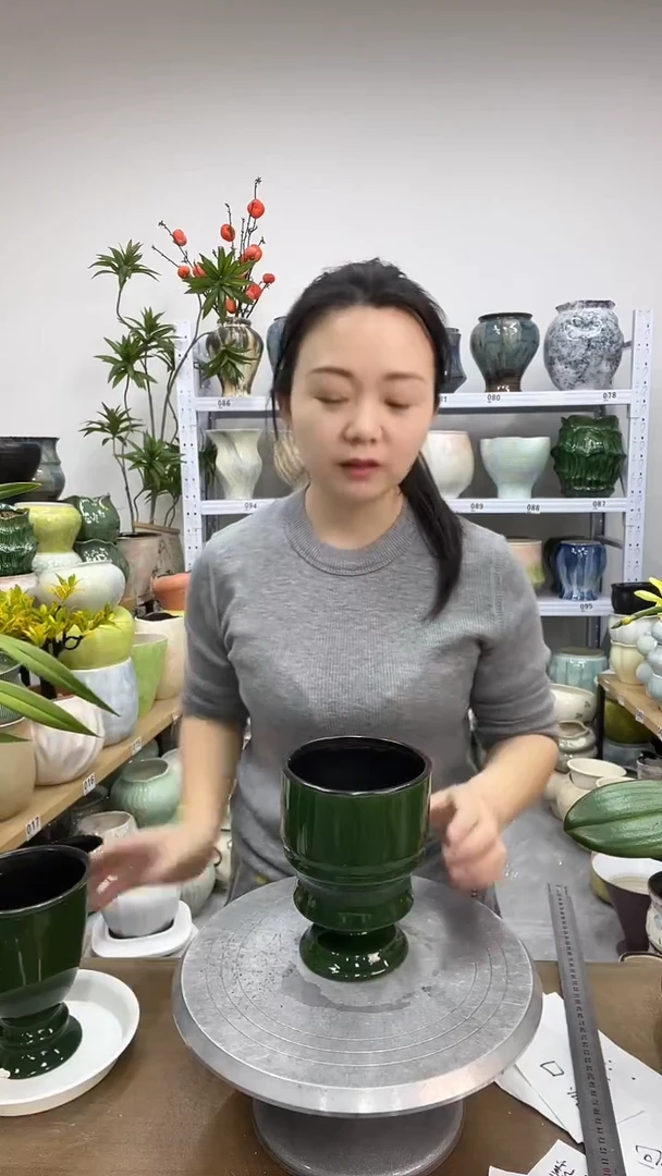 11.25陶瓷花盆直播链接高 17    .   口12