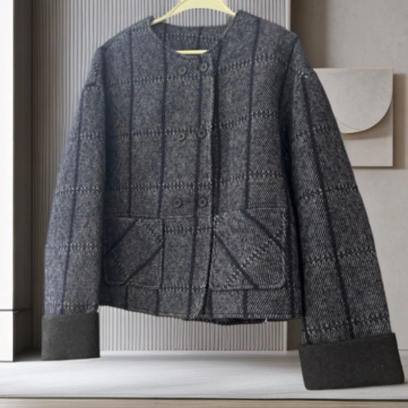 【藏蓝黑袖】超美！保暖高级羽绒外套