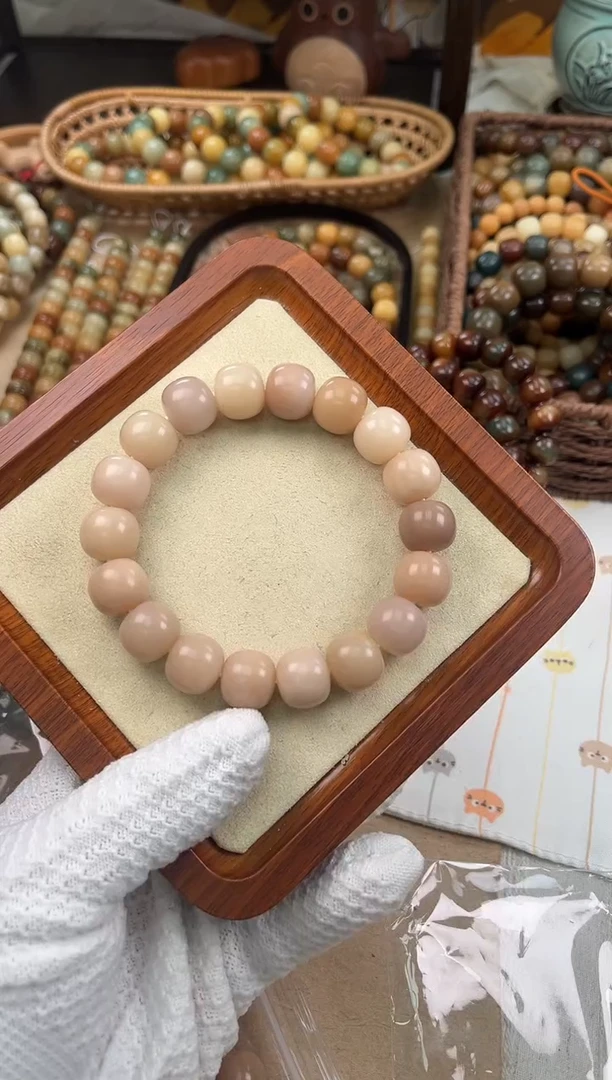 手串菩提根/象牙果a878 卡15 干磨玫瑰微瑕