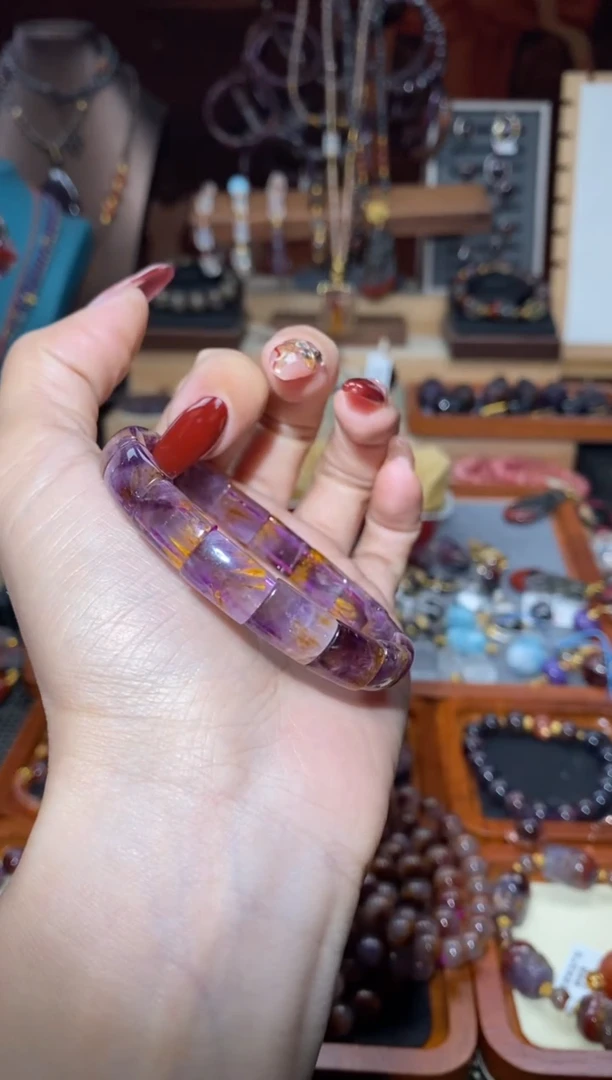 【闪购商品】水晶镯牌未镶嵌极光紫钛