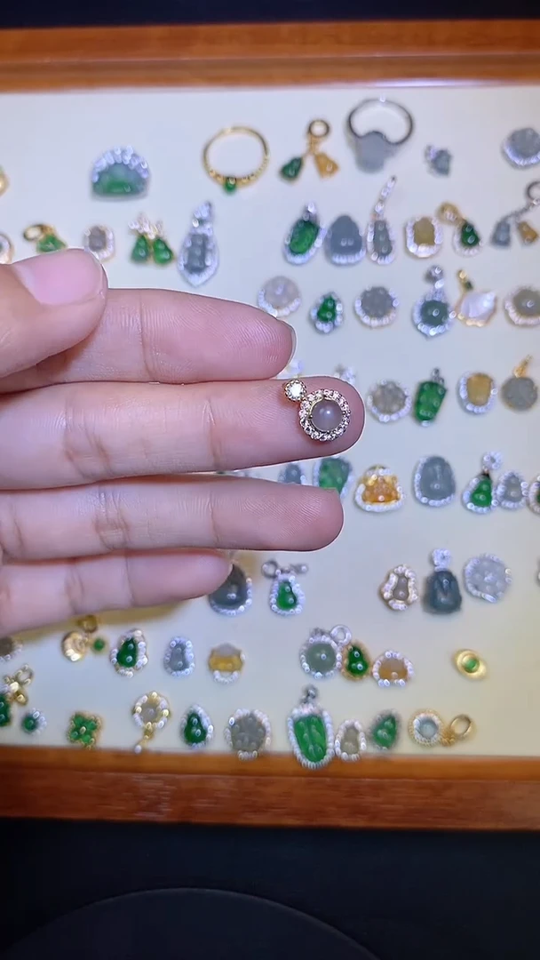 吊坠(不含链)银S925镶嵌翡翠1