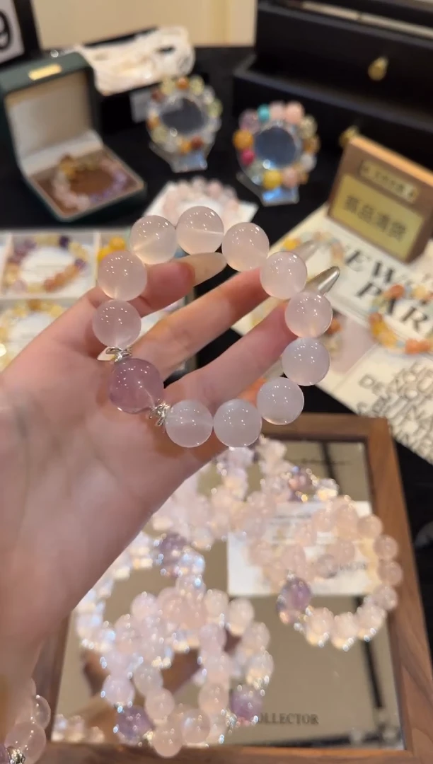 合金手链水晶粉葡萄x3224