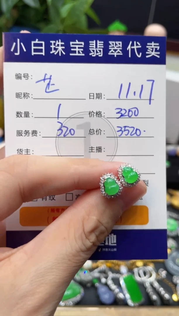 18K金镶嵌翡翠耳饰芷**～耳饰