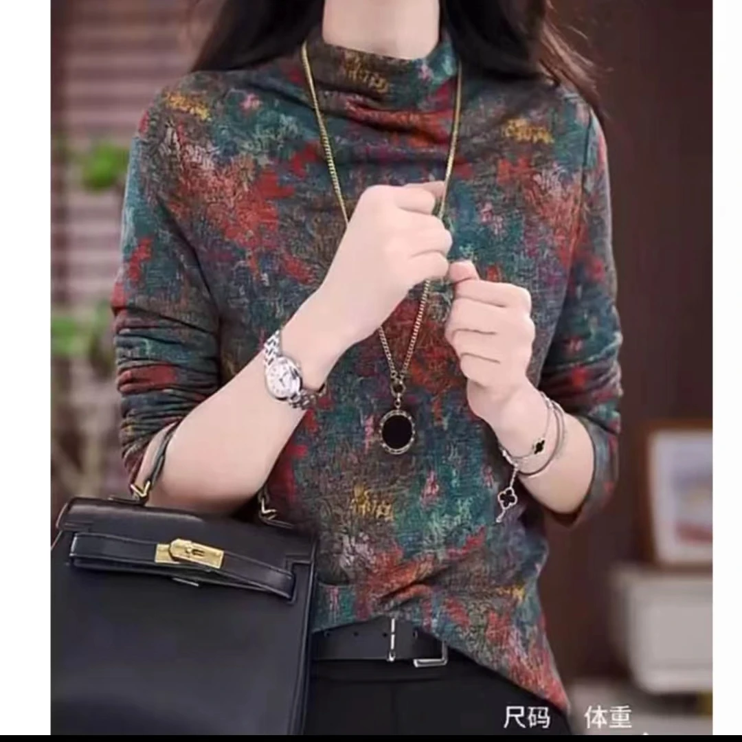 半高领奥绒德绒打底衫女秋冬上衣#975