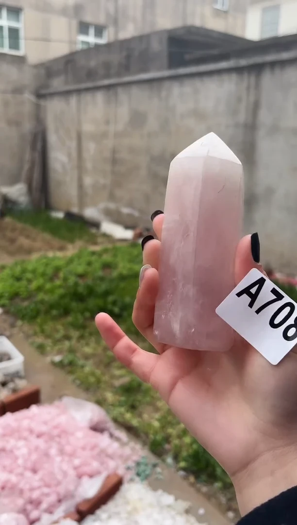 【闪购商品】水晶摆件未镶嵌粉水晶柱子 708