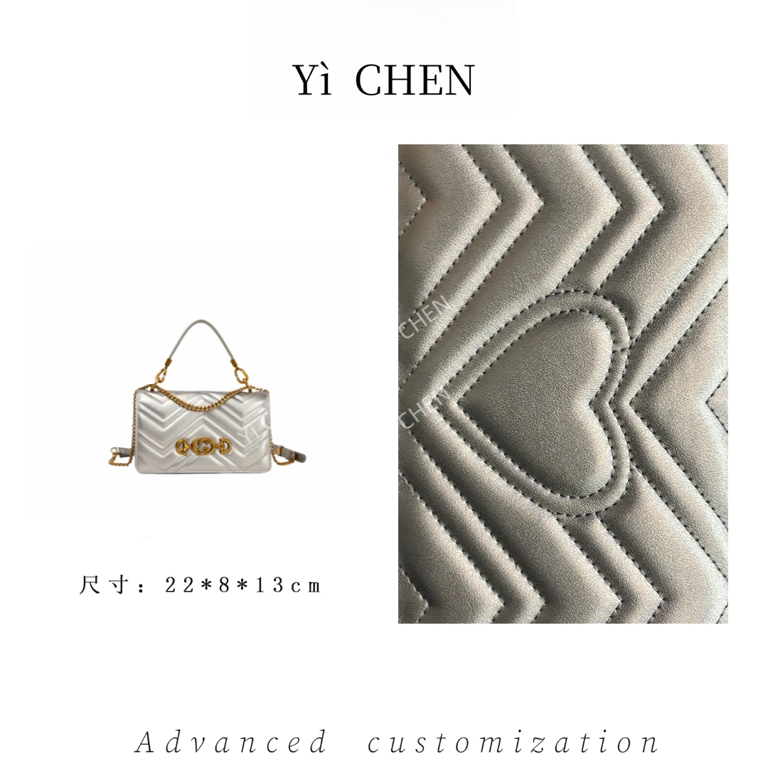 【Yì CHEN】SKL-7681-银灰色 红简约时尚女士新款轻奢单肩斜跨包