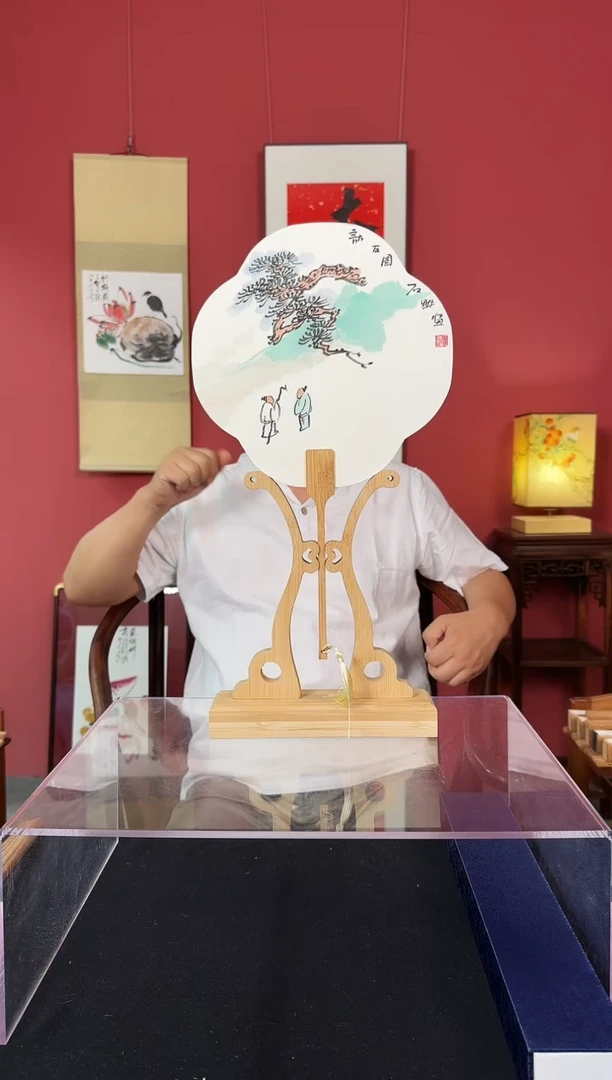国画杜大江团扇作品