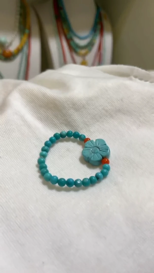 未镶嵌南红玛瑙珠宝奇石小花戒指