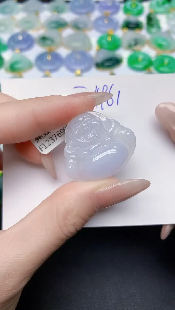 颈饰18K金镶嵌翡翠天然缅甸A货翡翠百元以上9元证书费自理