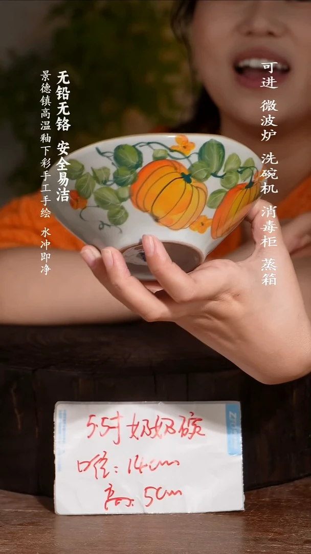 碗陶瓷景德镇高温瓷釉下彩手绘陶瓷