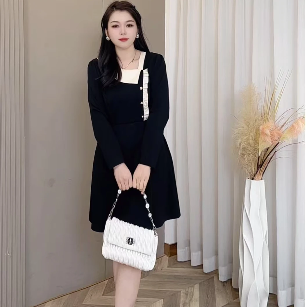 【玲胖胖 碧玉甜风】秋精致显瘦遮肉百搭款大码连衣裙LPP61481