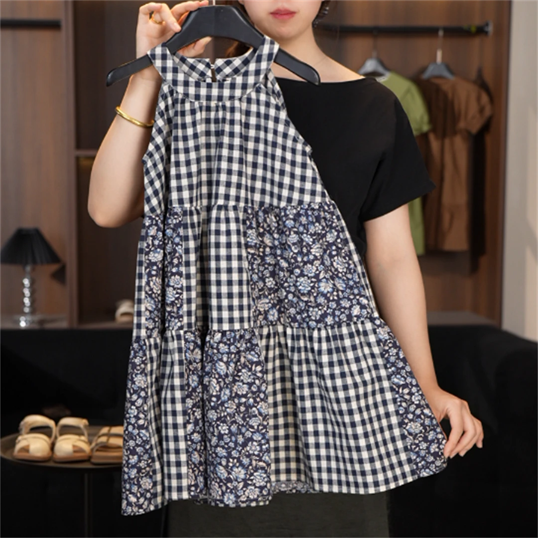 【CW】设计原创 气质格子连衣裙“碎花” QZ