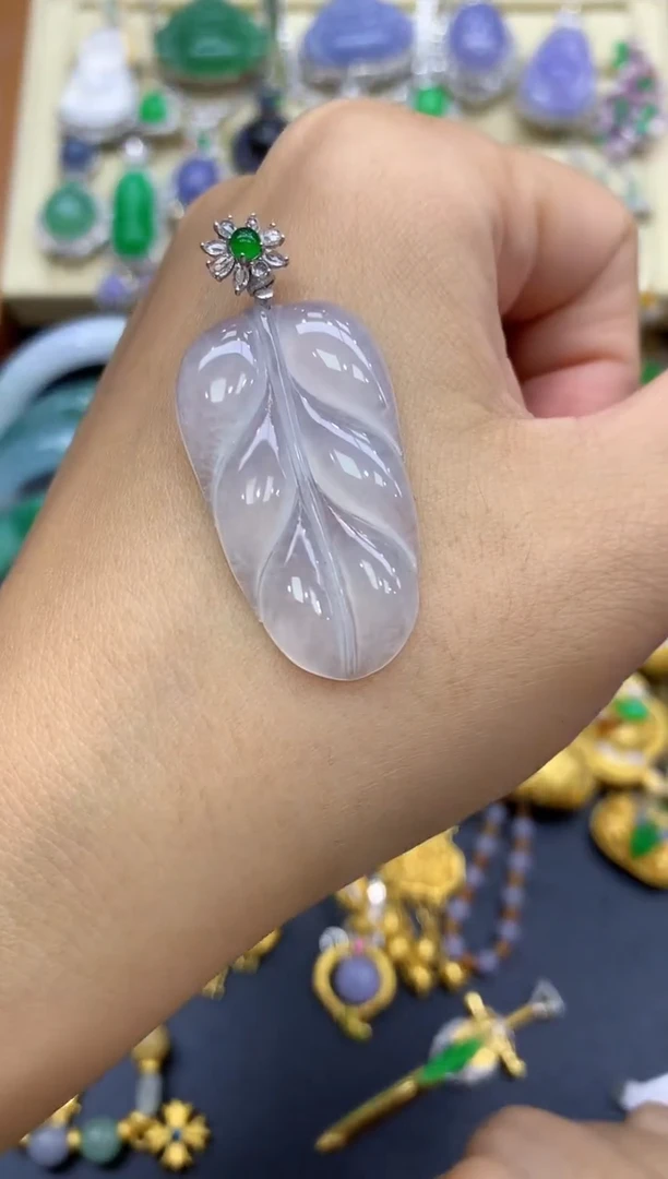 翡翠18K金镶嵌颈饰278-中国好珍宝