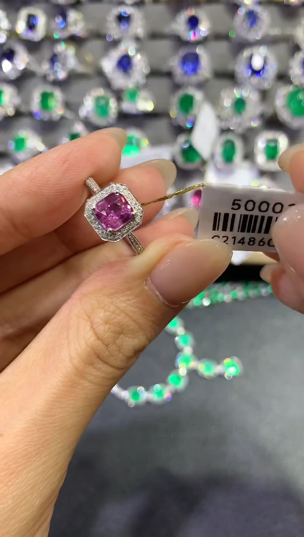 【闪购商品】彩色蓝宝石戒指18K金镶嵌A370