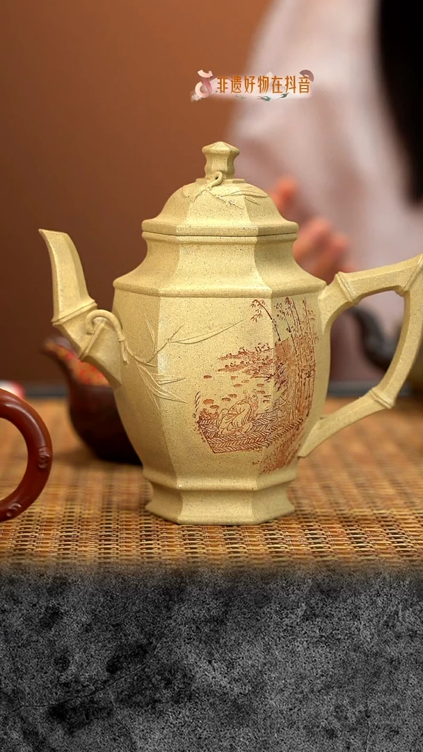 茶壶紫砂紫砂 宜兴紫砂 FYL  竹节宫灯