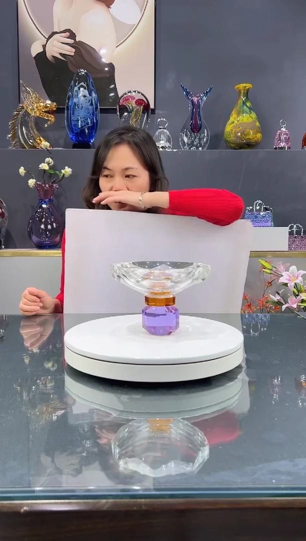 手工艺品琉璃    水晶琉璃果碗1个