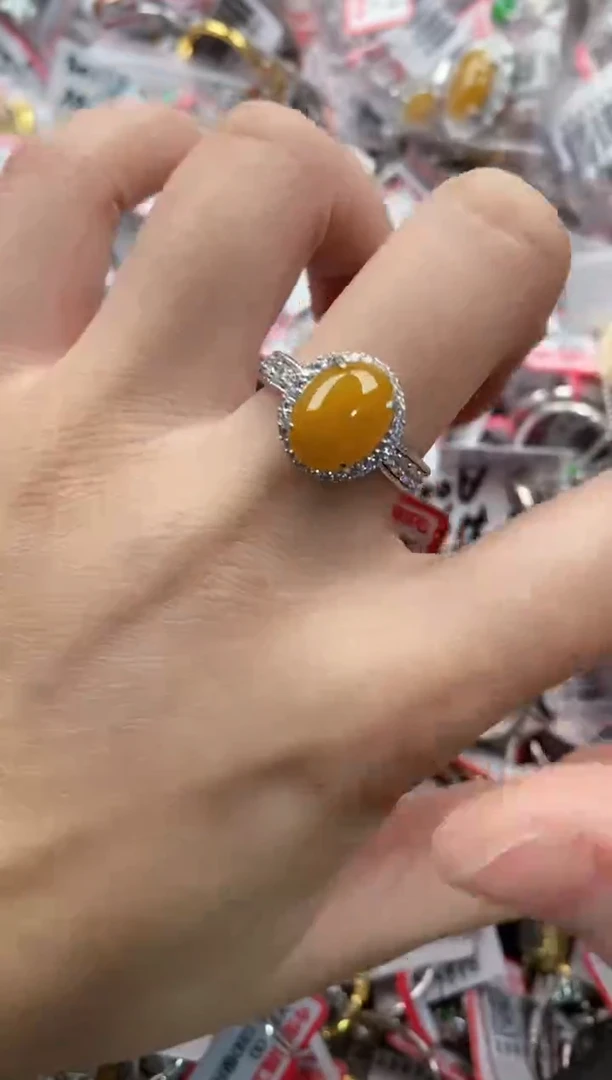 银S925镶嵌戒指翡翠333----8