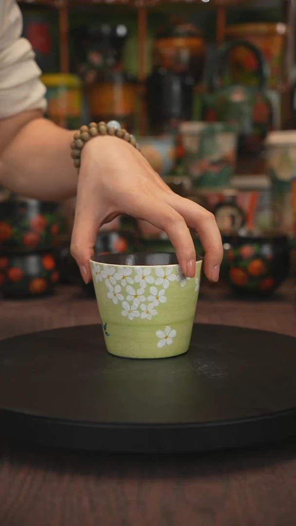 杯子手绘釉下彩