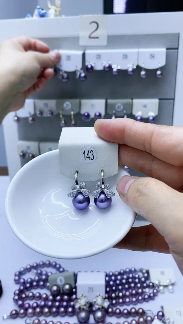 【闪购商品】淡水珍珠耳饰银S925镶嵌143