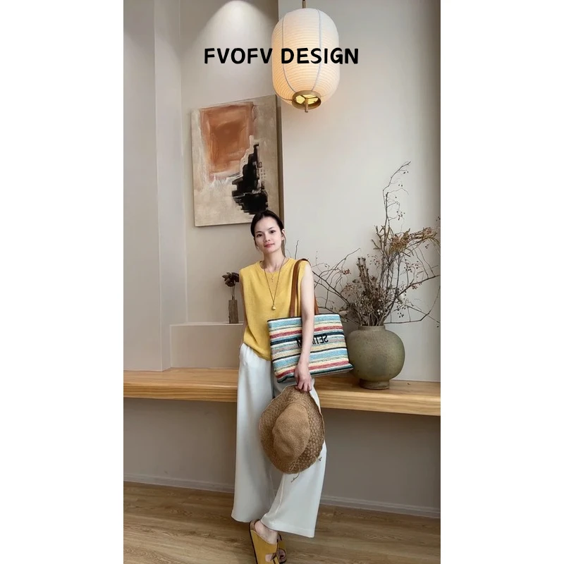 FVOFV【彩虹包】时尚经典手工编制拼色包LY0059