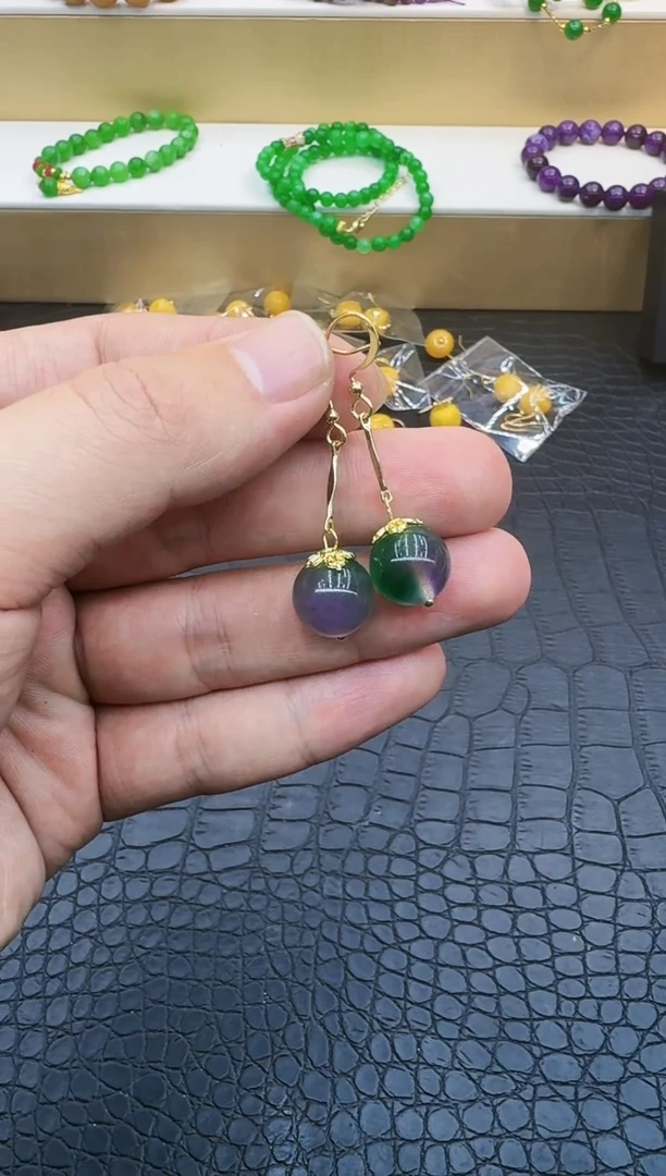 【闪购商品】翡翠耳饰14K金镶嵌156