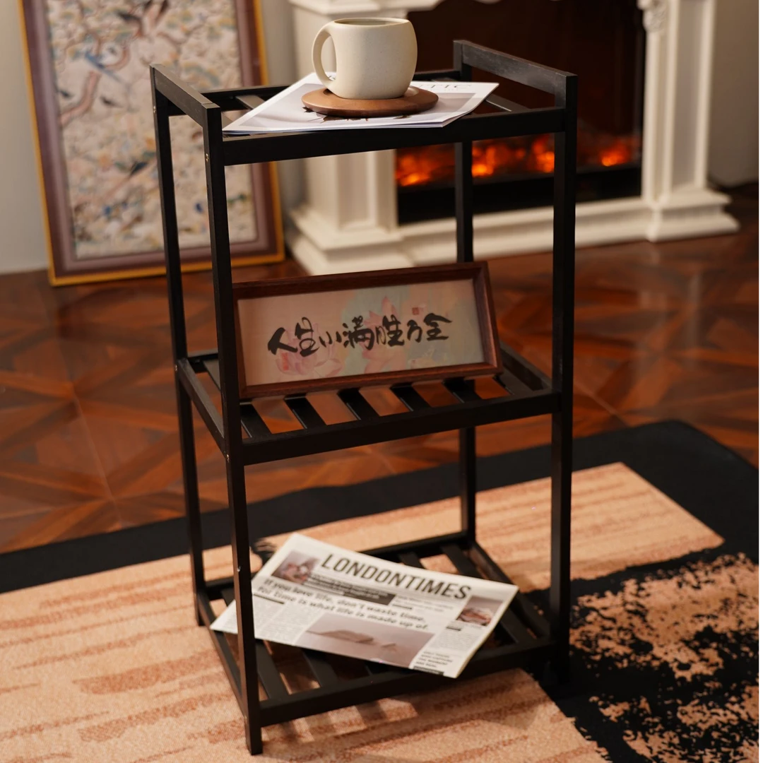 全楠竹阳台置物架落地收纳架客厅储物架分层隔板货架厨房架子WP