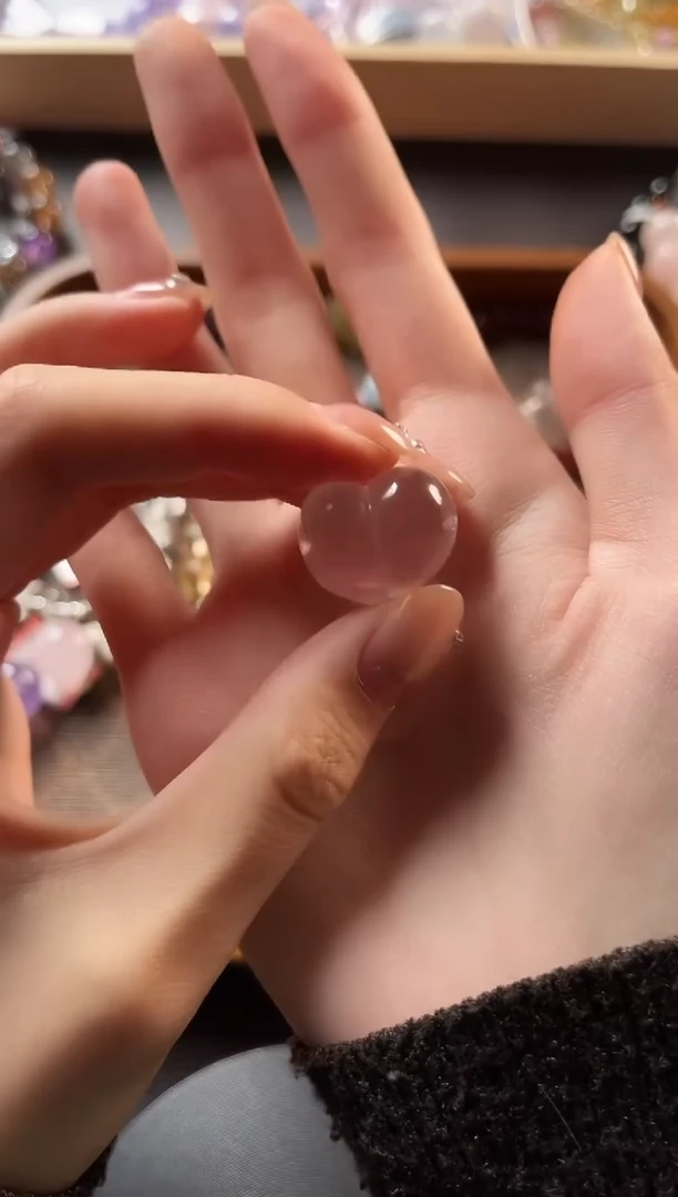 未镶嵌手链水晶3-12粉水晶爱心