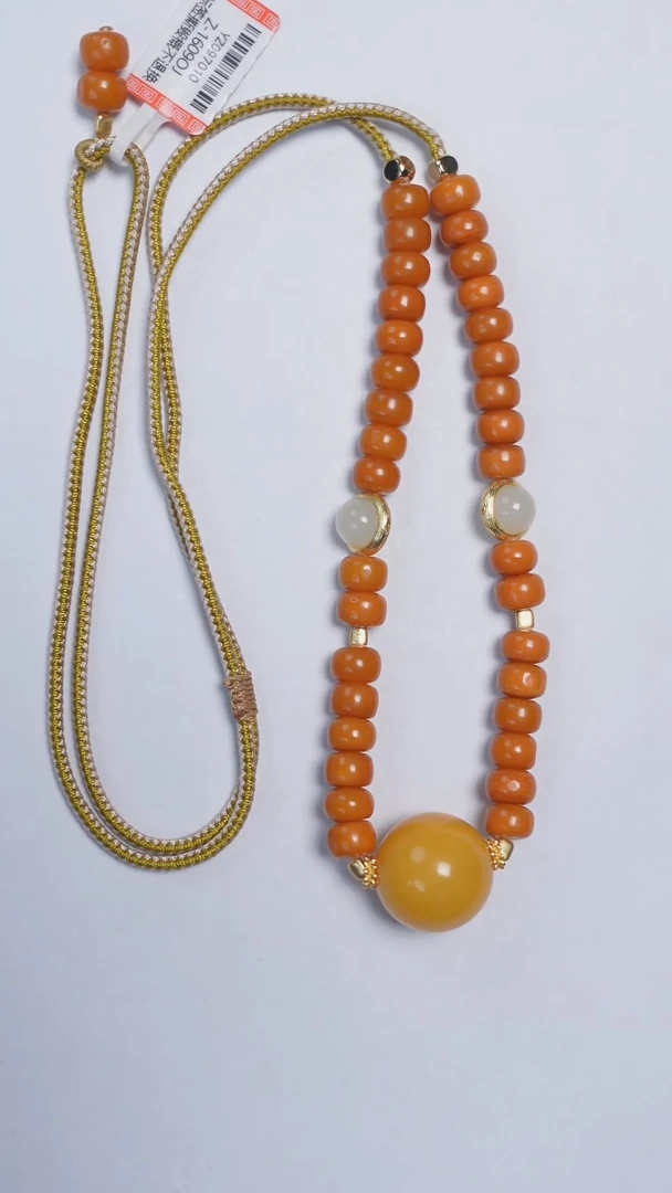 未镶嵌颈饰琥珀老蜡老型焦皮项链