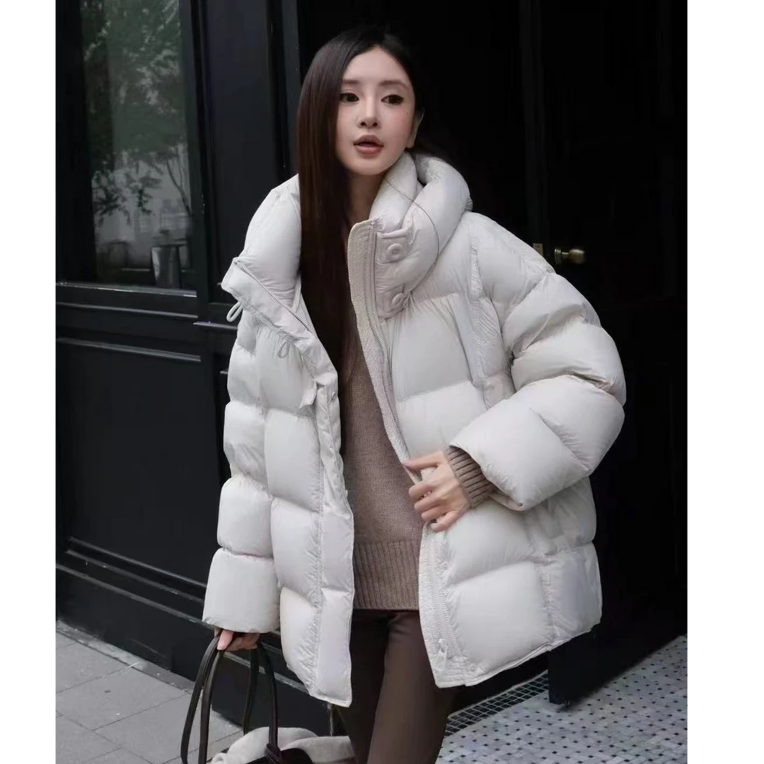 绒子含量90%新国标2024连帽短款时尚百搭泡芙羽绒服女装外套8928