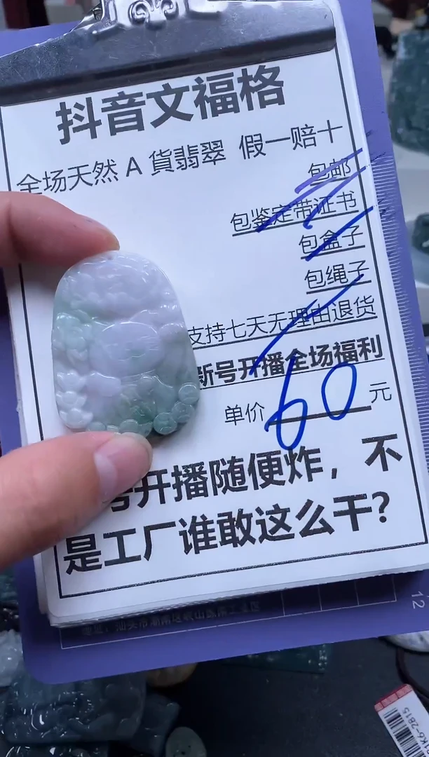 翡翠未镶嵌颈饰天然A货翡翠招财玉一物一拍