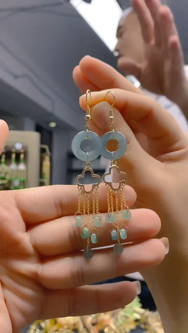 【闪购商品】翡翠耳饰合金0184翡翠耳钩