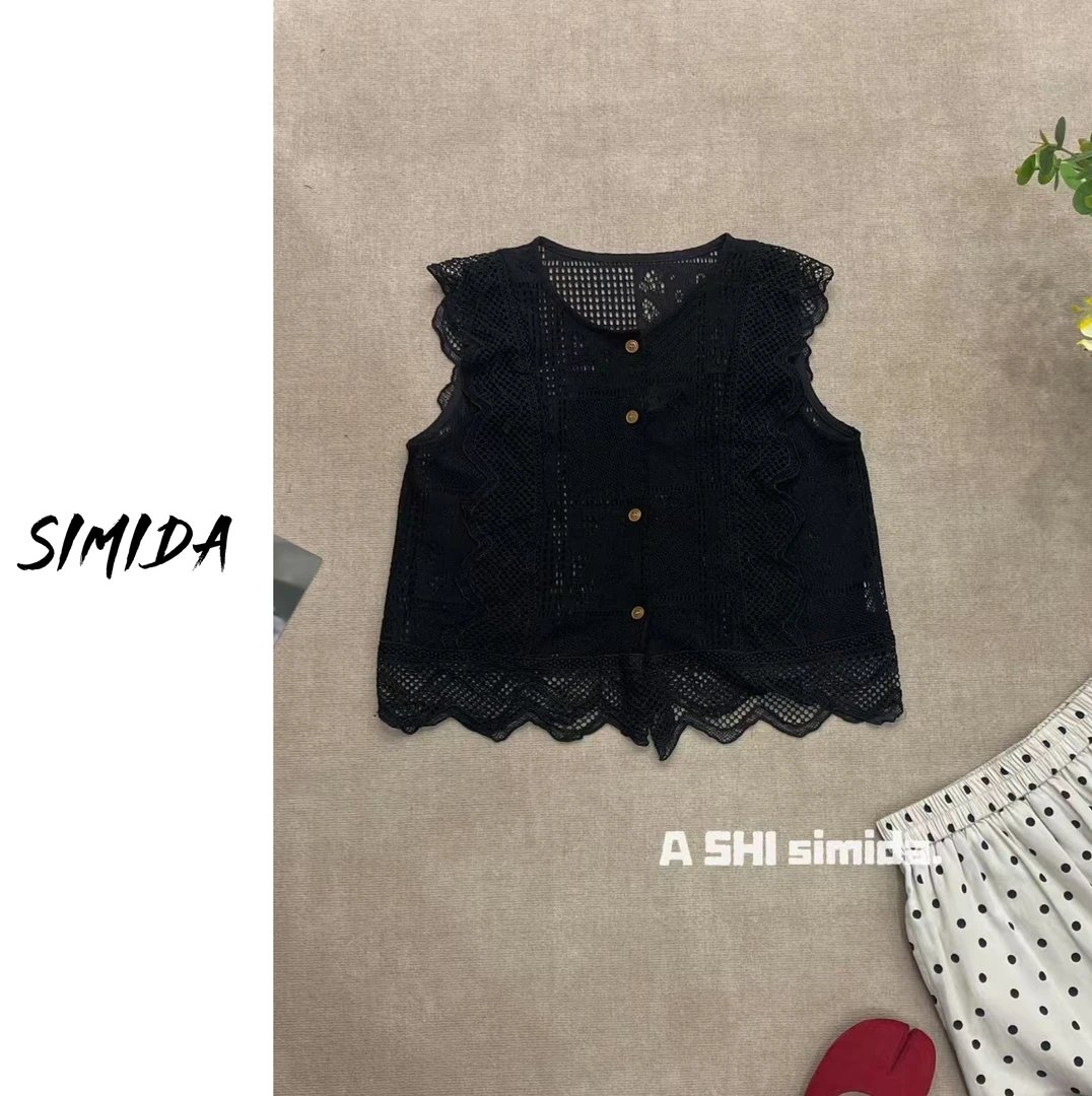 SIMIDA诗觅  韩系设计款钩花蕾丝上衣