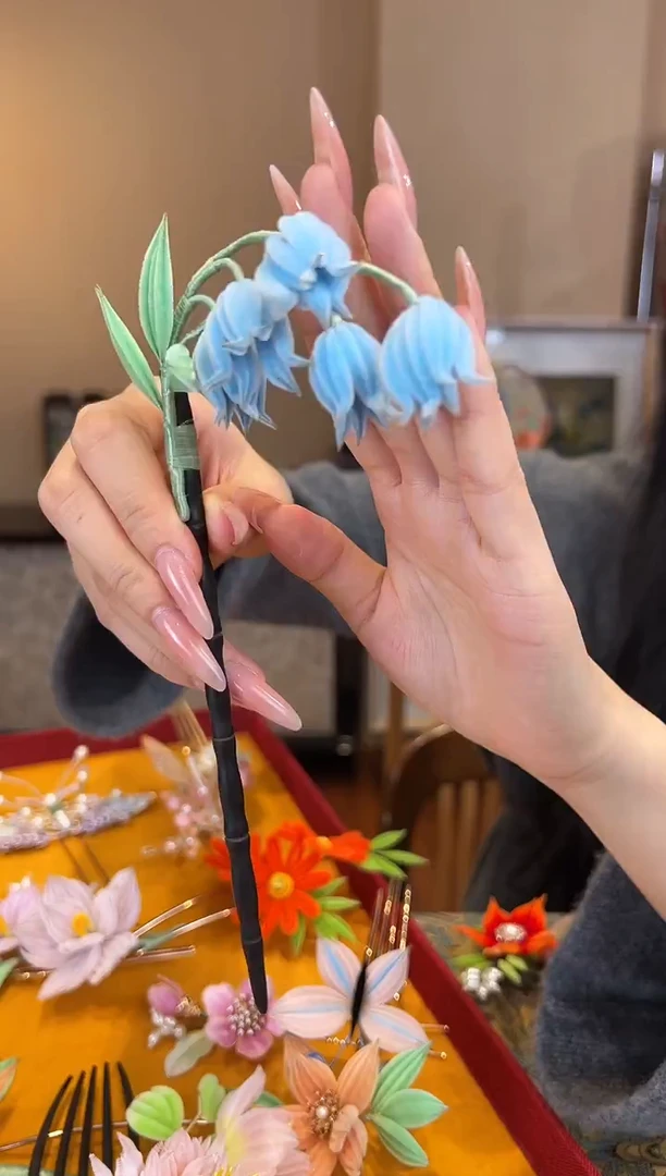 刺绣非遗绒花（发饰）